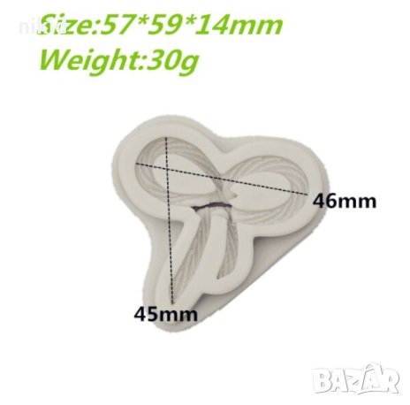 Панделка Пандела от въже силиконов молд форма фондан шоколад гипс декор, снимка 2 - Форми - 33021887