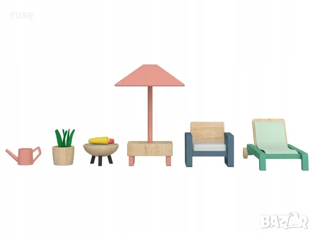 НОВИ! Мебели за къща за кукли Градински мебели 15 части, снимка 2 - Други - 48681000