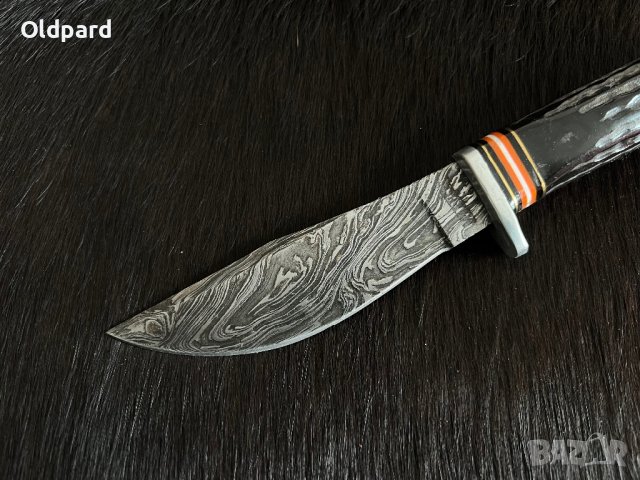 Среден ловен нож Marbles Horn Damascus MR460., снимка 3 - Ножове - 43779988
