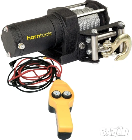 Електрическа лебедка horntools Beta 12V, 900 кг, дистанционно, стоманено въже