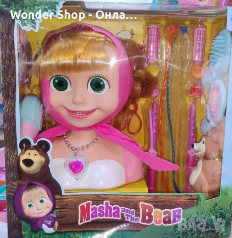 Принцеса Маша и мечокът – Бюст с дълга коса и аксесоари за оформяне Материали: безопасна пластмаса., снимка 2 - Кукли - 52982113