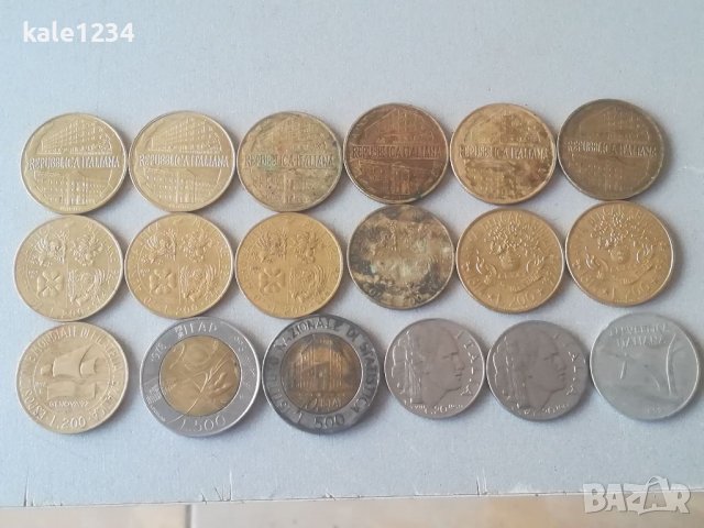 Юбилейни монети Италия. 200 лири. Republica Italiana. Република Италия. Лот. Колекция. Монета. 