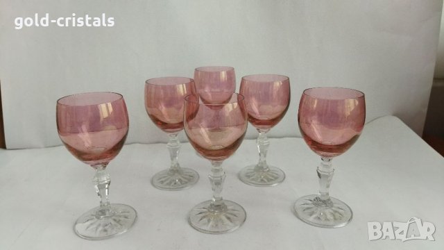 Стари чаши цветно калиево стъкло, снимка 8 - Антикварни и старинни предмети - 33045016