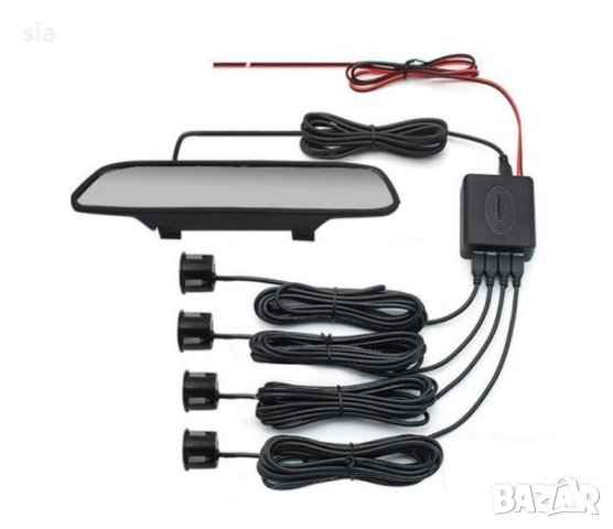 Огледало монитор + парктроник, 4 сензора/ датчик, Парктроник система, 290*75мм, снимка 3 - Аксесоари и консумативи - 43748444