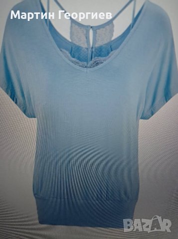 ефектна блуза с къс ръкав