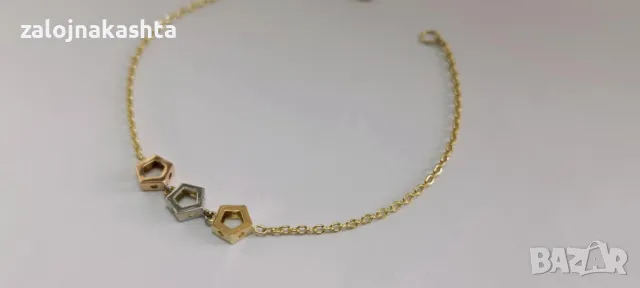 Нова-Златна гривна-1,78гр/14кр, снимка 5 - Гривни - 48892652