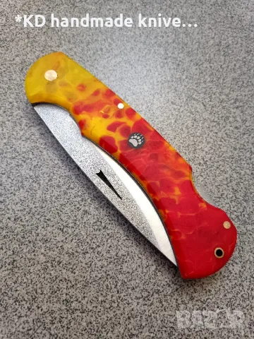 Сгъваем нож ръчно изработен, снимка 3 - Ножове - 48416706