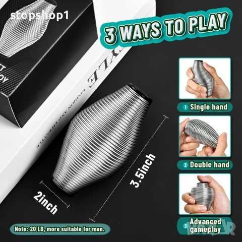 Метални играчки за пружини Kastwave Fidget за възрастни, 20 фунта от неръждаема стомана, топка за ст, снимка 5 - Други игри - 53608237