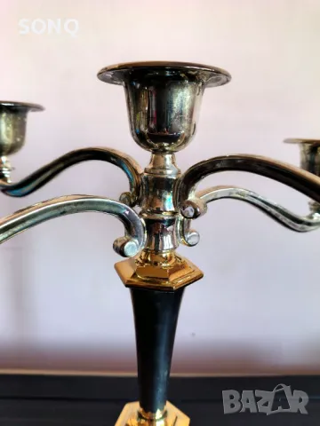 Страхотен Посребрен Свещник, снимка 3 - Антикварни и старинни предмети - 48129461
