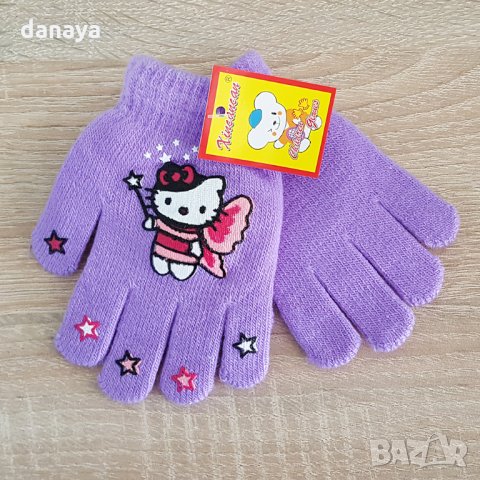 Детски зимни ръкавици за момиче машинно плетиво 3-4 години, снимка 4 - Шапки, шалове и ръкавици - 26879879