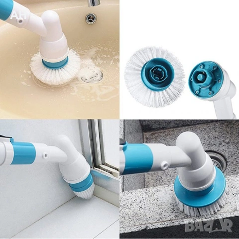 Електрическата четка за почистване на баня с дръжка за удължаване, снимка 2 - Мопове, кофи, четки и метли - 53038164