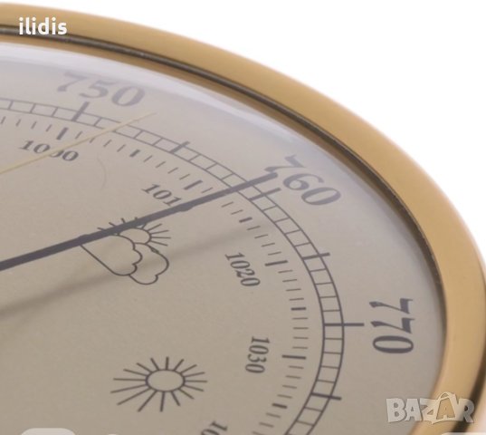 Барометър анероиден с термометър и влагомер Ф 130мм, снимка 2 - Декорация за дома - 43453268