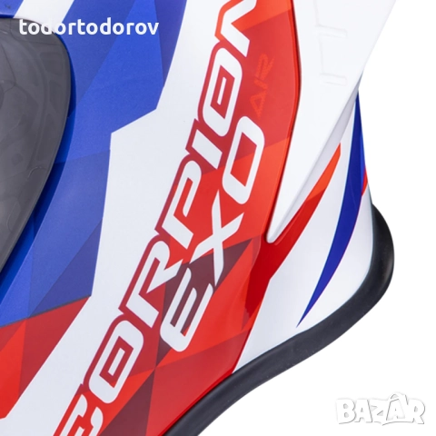Мото Каска SCORPION EXO-R1 EVO 2 AIR Valere Red-Blue-White, снимка 2 - Аксесоари и консумативи - 52514056