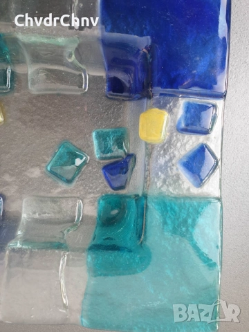 2бр Murano пепелници 17см-20см/стар италиански стъклен пепелник/квадратна чиния от Мурано стъкло, снимка 2 - Декорация за дома - 48069584