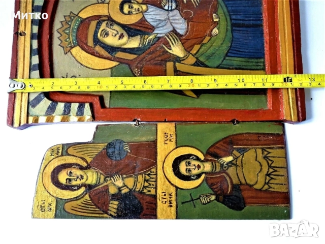 Православна дървена икона - триптих 1, снимка 10 - Антикварни и старинни предмети - 51859187
