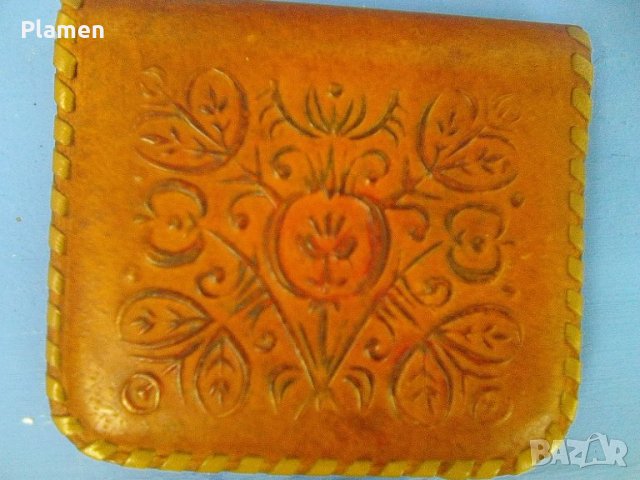 Старо дамско портмоне от естественна кожа