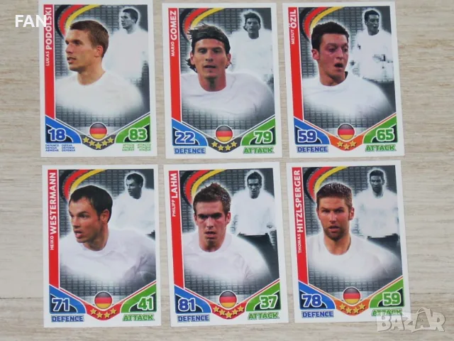 100 бр. карти MATCH ATTAX TOPPS от Световното първенство по футбол в ЮАР 2010 вкл. Кристиано Роналдо, снимка 4 - Фен артикули - 39392000