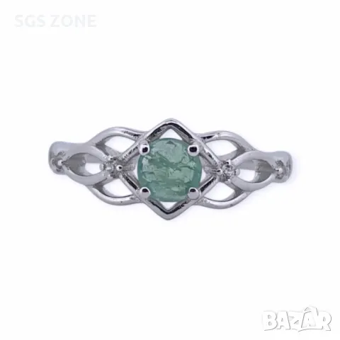 Пръстен със Сапфир, Рубин, Изумруд с Прозрачен Топаз, снимка 7 - Пръстени - 50254409