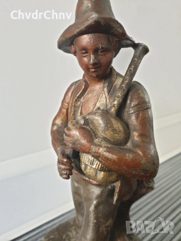 чифт2бр/23см-3кг ЦAM статуетки/стари френски скулптури/фигури на селяни-музиканти, снимка 7 - Статуетки - 53481037