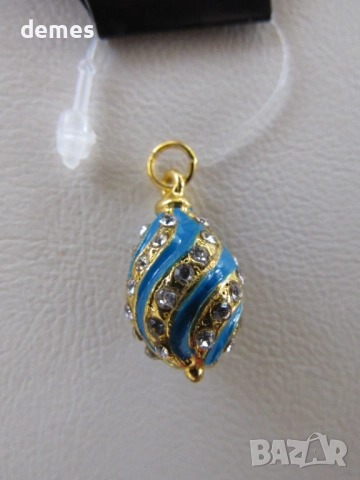 Фино дамско колие с висулка- Яйце Фаберже, ново, снимка 3 - Колиета, медальони, синджири - 52724613