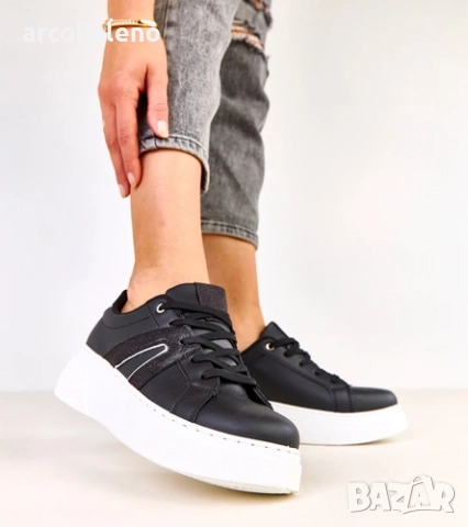 Дамски маратонки на платформа с брокат от Jeromi, 2цвята , снимка 7 - Маратонки - 52025704