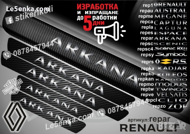 ПРАГОВЕ карбон RENAULT ARKANA фолио стикери repar