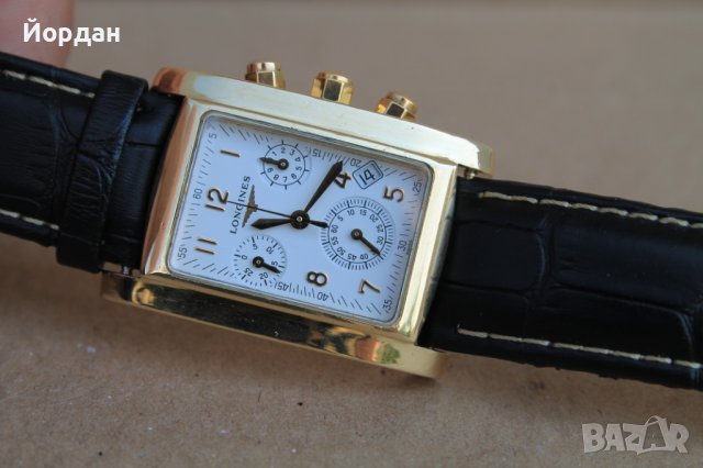 Швейцарски ръчен мъжки часовник "Longines'' хронограф кварц 18 карата , снимка 15 - Мъжки - 40566435