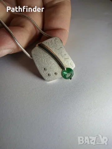 Сребърно колие с циркони сребро 925, снимка 5 - Колиета, медальони, синджири - 48032352