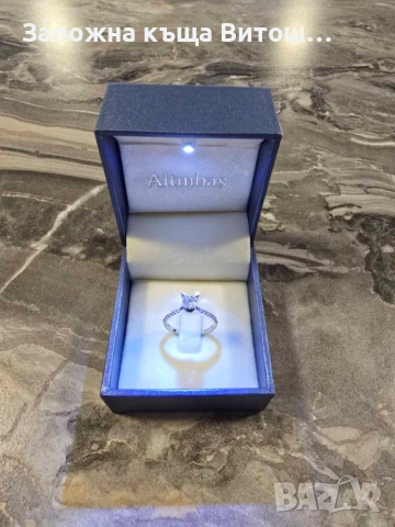 Златен пръстен с димант Altunbas 2.8гр. 14к бяло злато, снимка 2 - Пръстени - 53454823