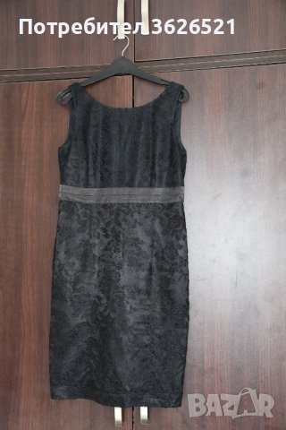 Черна официална рокля Dika, имитираща дантела, размер 44., снимка 1 - Рокли - 39481558