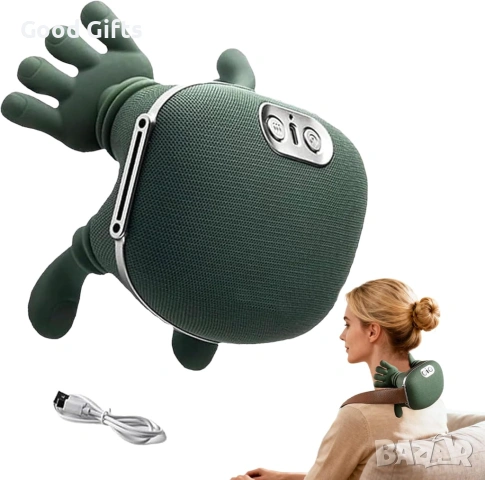 4D Безжичен масажор за врат и рамене с подгряване – Професионален бионичен масаж при шийни болки и м, снимка 2 - Масажори - 53469256