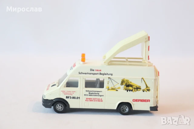 BUSCH H0 1/87 IVECO ТЕЖКОТОВАРЕН ИЗВЪНГАБАРИТЕН ТРАНСПОРТ МОДЕЛ КОЛИЧКА, снимка 3 - Колекции - 50682301