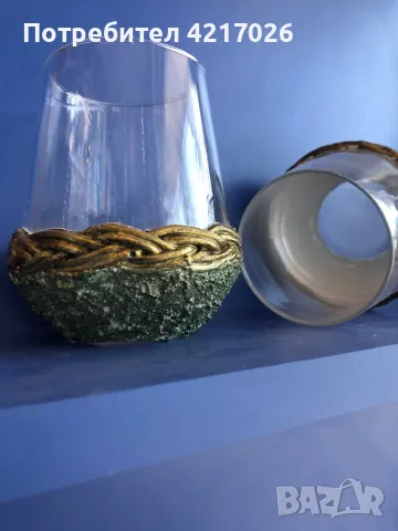 Ръчно декорирани чаши за уйски, снимка 2 - Чаши - 47345626