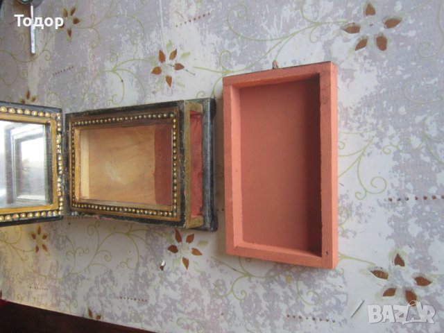 Старинно ковчеже кутия за бижута с огледало 19 век, снимка 7 - Колекции - 37992447