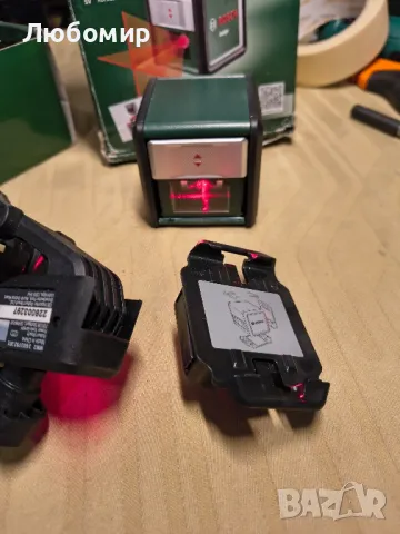 Лазерен нивелир Bosch Quigo III, Кръстосана проекция, 10 м работен, снимка 5 - Измервателни инструменти - 49568607