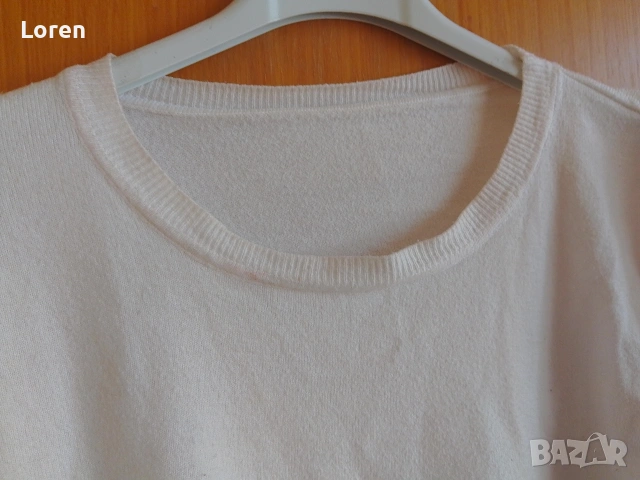 Бяла мека памучна блузка , снимка 3 - Блузи с дълъг ръкав и пуловери - 53580502