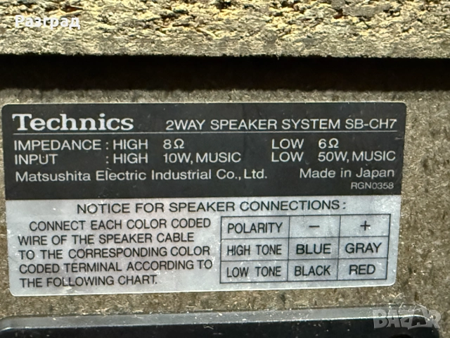 Тонколони TECHNICS SB-CH7, снимка 7 - Тонколони - 52651448