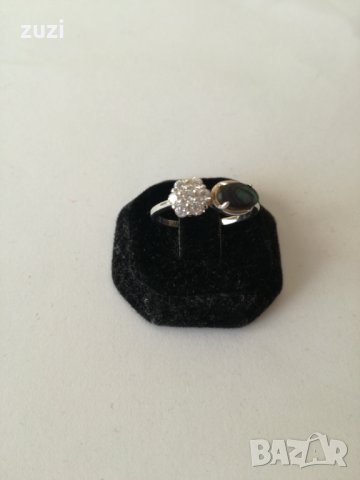 Сребърен пръстен с цвете с цирконий и седеф. Сребро проба 925., снимка 4 - Пръстени - 38767551