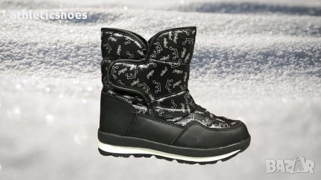 Детски апрески за сняг и студ в синьо и черно -1067, снимка 3 - Бебешки боти и ботуши - 38403106