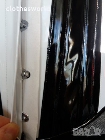 Лачен корсет под бюста в черно и бяло Busk с метални банели, снимка 4 - Корсети, бюстиета, топове - 35025136