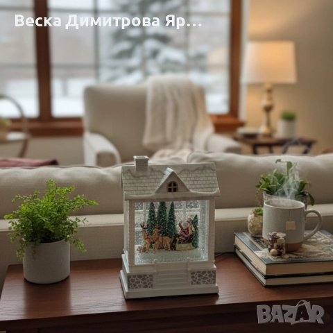Снежна Коледна къщичка с Дядо Коледа – Идеален празничен акцент, снимка 4 - Декорация за дома - 52628515