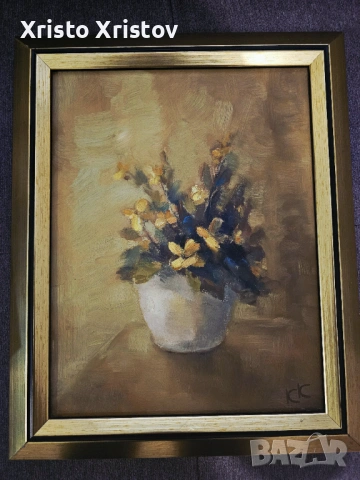 Картина Цветя -Кънчо Кънчев Масло