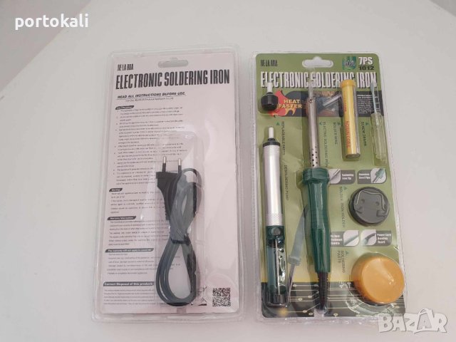 Комплект поялник 60W, вакуум помпа, тинол, колофон, поставка, отвертка, снимка 4 - Поялници и запояване - 43228969