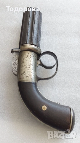 Много рядък револвер( pepperbox)пиперница,средата на 19век ,пищов, ятаган,сабя,щик, 1 200 €, снимка 10 - Антикварни и старинни предмети - 52099433