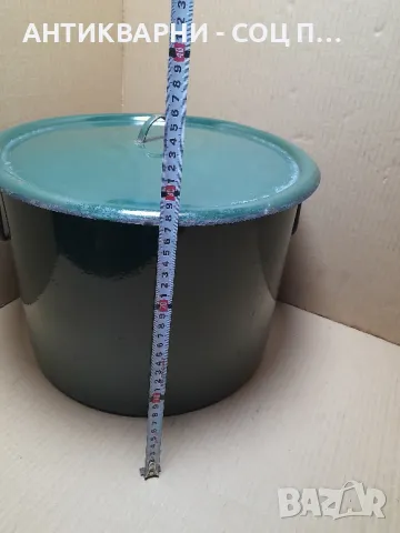 Соц Стара Голяма Емайлирана Тенджера Казан 30.литра, снимка 12 - Антикварни и старинни предмети - 48605378