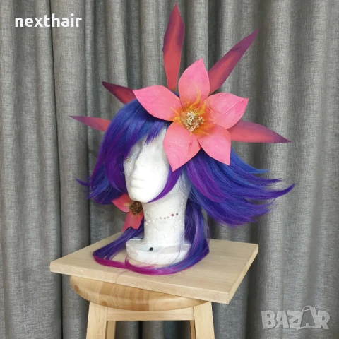 Аниме косплей LOL Neeko Cosplay перука микс от цветове, снимка 4 - Аксесоари за коса - 50453870