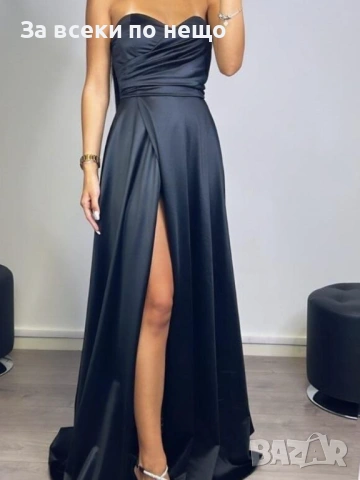 Дамска Официална Дълга Рокля - Налични Различни Цветове Код Pink9, снимка 4 - Рокли - 53569606