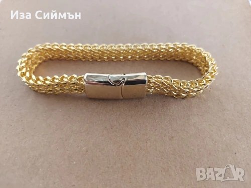 Масивна позлатена гривна, снимка 3 - Гривни - 35604434