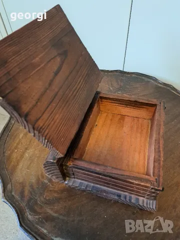 ретро дървена кутия книга с метален обков      15/4, снимка 6 - Антикварни и старинни предмети - 48974199