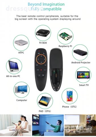 G10 Безжична мишка Air Mouse  за смарт телевизор TV Box, снимка 2 - Дистанционни - 28479784